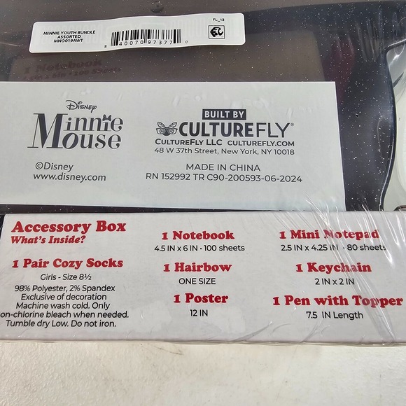 CultureFly Disney Minnie Mouse Accessory Box Case Socks Notebook Poster‎ Hairbow - Picture 4 of 5